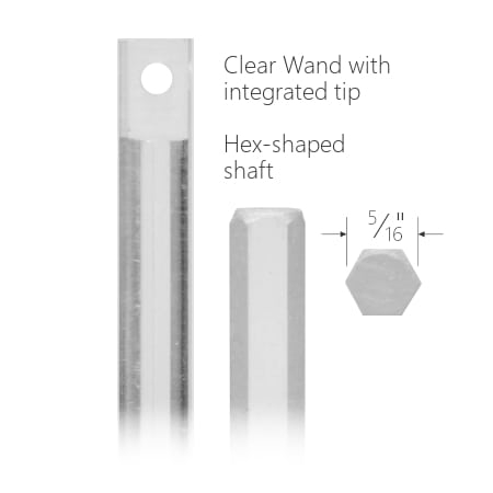 Standard Clear Plastic Mini Blind Wand (Small)