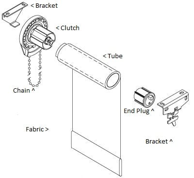 RollEase Roller Shade Diagram