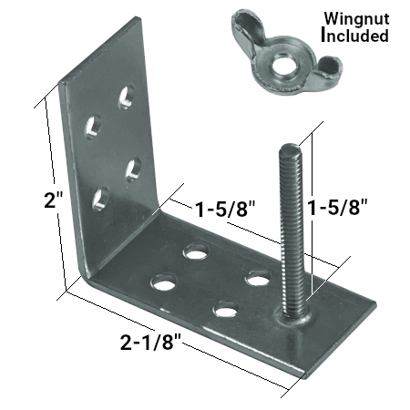 or other Shades / Ceiling Mount For Roman 2 QTY: Roman Shade Bracket w/wingnut 