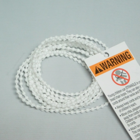 #10 White Plastic Beaded Chain Loop for Roller Shades