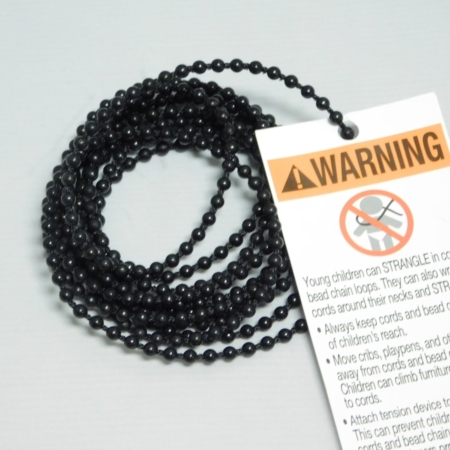 #10 Black Plastic Beaded Chain Loop for Roller Shades